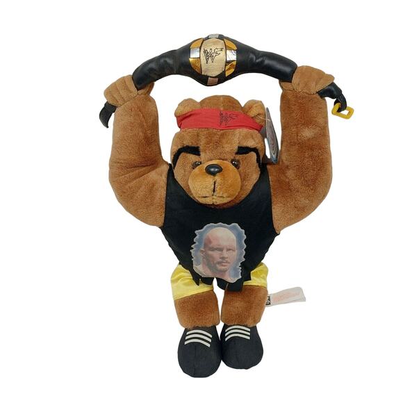 WWF WWE Stone Cold Steve Austin Plush Teddy Bear Cuddletown Friends Wrestling